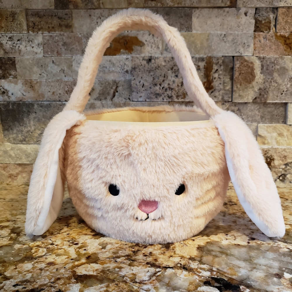Plush Bunny Easter Basket - Cream Kids Accessory